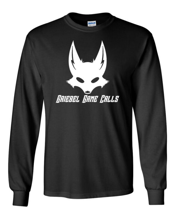 A black long sleeve shirt with the logo of squirrel gang calls.