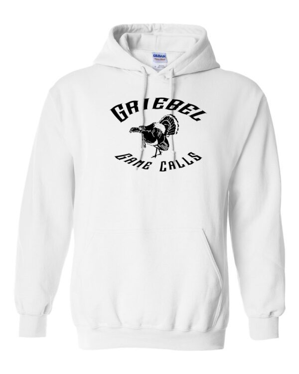 A white hoodie with the words " grigbel gone calls ".