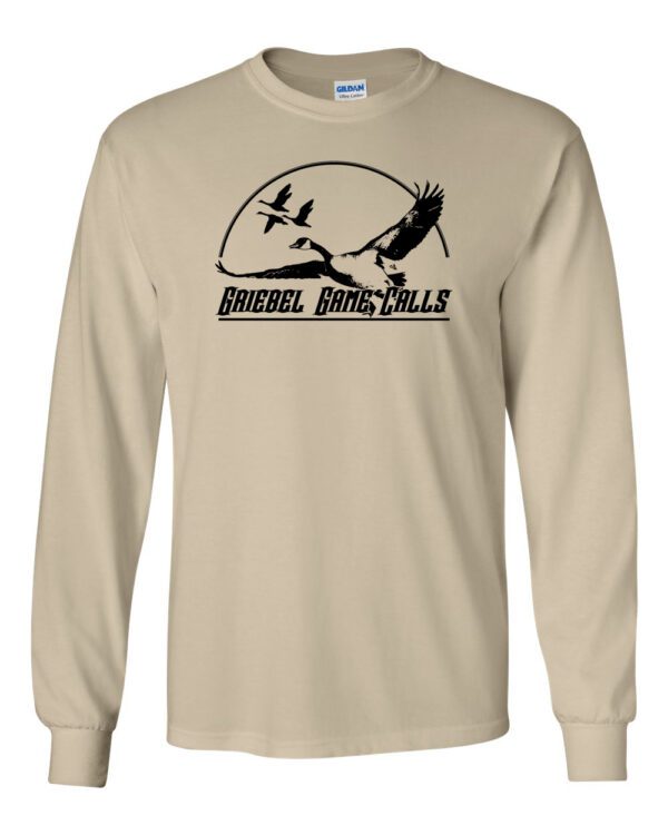 A tan long sleeve shirt with an eagle on it.