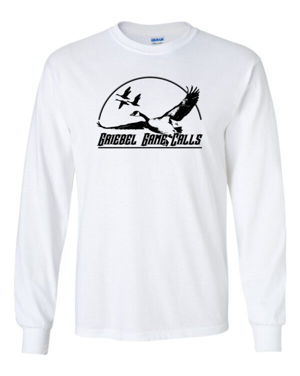 A white long sleeve shirt with an eagle and the words " general bird calls ".